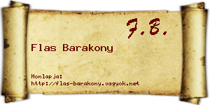 Flas Barakony névjegykártya